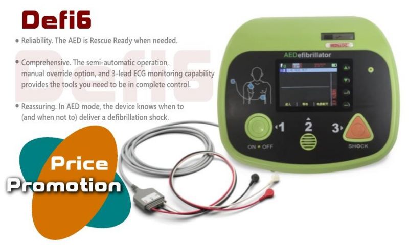 Portable color screen AED defibrillator monitor with ECG biphasic Automated External defibrillator with CE certificate