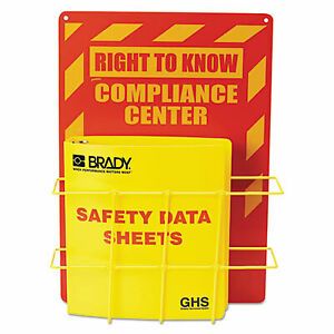 SDS Compliance Center, 14w x 4.5d x 20h, Yellow/Red H121370 H121370  - 1 Each