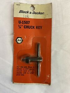 NOS Black &amp; Decker U-1507 1/4” Chuck Key, 5/32” pilot hole