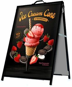 flybold 24x36&#034; A-Frame Double Sided Display Sidewalk Sign Board Carry Handle