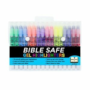 Gel Highlighters 16 Pcs 8 Bright Neon Colors Smooth Gliding Markers Smear-Free