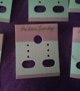 Lot Of 20 Pink/White Plastic Earring Display Hanging Cards Pierced Clip Jewelry