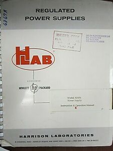 Harrison Model 6267A Power Supply Instruction &amp; Operation Manual