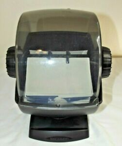 Rolodex Covered Rotary Business Card File Vintage Black 360 Degree Swivel