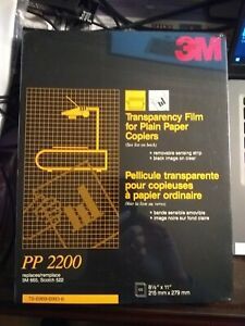 3M Transparency Film for Copiers, PP2200, New, Factory Sealed, 100 Sheets