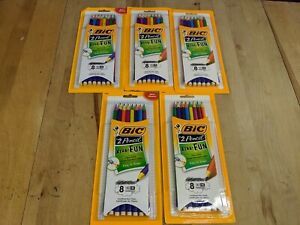 Lot of 5 Packs of BIC XTRA-FUN #2 HB Pencils 40 Pencils in Total 42853