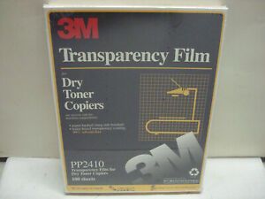 3M PP2410 Transparency Film for Dry Toner Copier 100 sheets 8.5x11. NEW. SEALED.