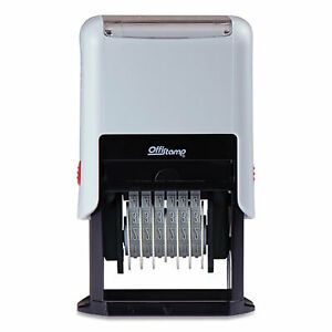 Offistamp Numberer, Pre-Inked/Re-Inkable, 6 Bands, 1.88 X 0.25, Black 816209