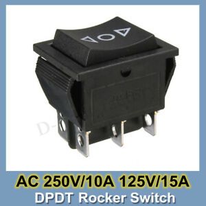 New 6-Pin DPDT Power Window Momentary Rocker Switch 12 Volt AC 250V/10A  W