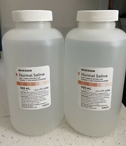 6 PACK McKesson Normal Saline Sodium Chloride 0.9%Solution Bottle,500ml Each