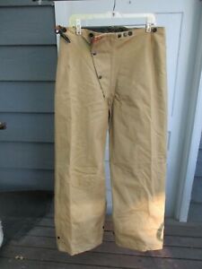 VINTAGE BODY GUARD FIREMEN&#039;S FLANNEL LINED CANVAS PANTS - SIZE 32 x 33