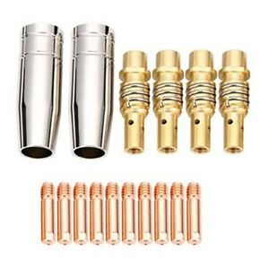 Mig Welding Nozzles for Welding Machine 16 Pcs Gold Tip Contact Tips for Mi J7W4