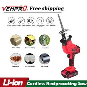 Cordless Reciprocating Saw Blades W Battery&amp;Charger Recip Sabre Saw Power Tool