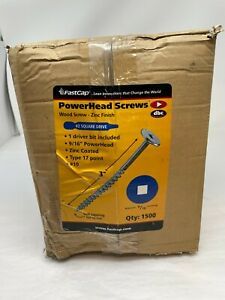 Hafele 9/16&#034; x 3&#034; Powerhead Zinc Finish Wood Screw 264.67.911 QTY. 1500 per box