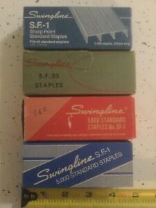 Vintage Swingline Staples Lot of 4 Boxes Retro Office Desk