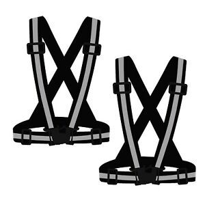 SAWNZC Running Reflective Vest Gear 2Pack, Adjustable Safety Vests High Visib...