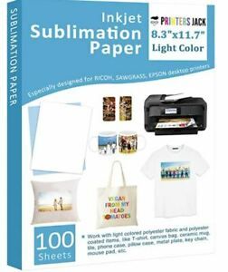 Sublimation Paper HT Paper 100 Sheets 8.3&#034; x 11.7&#034; for Any Epson Sawgrass...