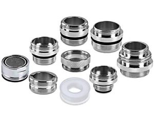 9 Pieces Faucet Adapter Kit, Brass Aerator Adapter Male Female Kitchen Sink to