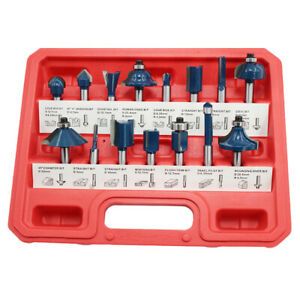 15PCS 1/4&#034; (6.35mm) Shank Milling Cutter Bit Engraving Machine Bits Tool