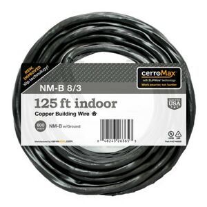 125 Ft 8/3 Romex W/GROUND NM-B House Copper Wire/cable