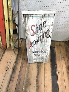 Antique A Frame Sidewalk Shoe Repair Sign- 5095