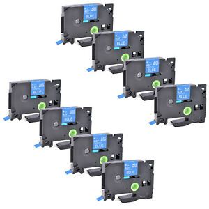 8PK Compatible with Brother P-Touch TZ TZe-515 White on Blue Label Tape 0.23&#034;