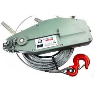BISON LIFTING EQUIPMENT WRP-17 1,700 Lb Wire Rope Puller, 98&#039;