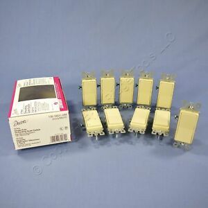 10 Leviton Decora Ivory Rocker Light Switches 15A 120/277V Single Pole 5601-2I