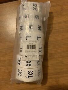 Adhesive Apparel Circle Stickers for Clothes, Size XS-3X - 500 Per Roll/7rolls
