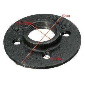 DN 15/20/25 Black Flange Iron Pipe Floor Fitting Plumbing Threaded Four Holes Fl
