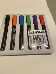 Tackie Markers 6-Pack : Smudge-Free Markers for Dry-Erase Surfaces