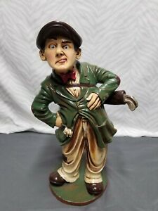 Vintage PETER MOOK Signed Golfer Golf Caddy Goofball 14 Inches Tall Statue