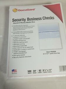 New DocuGard 8.5&#034;x11&#034; Security Business Check Standard Marble Middle, 500 Sheets