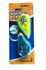 New BIC Wite-Out Correction Tape Minis 2 Tapes per Package