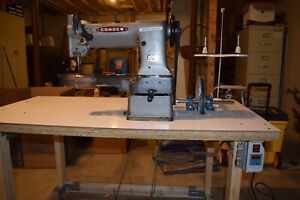 Industrial Leather Cylinder Sewing Machine Model Consew 227 triple-feed w motor