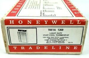 Vtg Honeywell T651A 1269 Pilot Duty Light Duty Voltage Heat-Cool Thermostat NOS