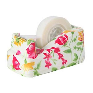 VIBRANZ-LAB Cute Tape Dispenser Desk Home Office Desk Supplies Fun Desk Floral