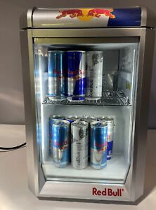 Red Bull Baby Eco Cooler Mini Firdge With Countertop And Led Lighting.