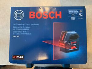 New Bosch GLL 50  50 ft. Cross Line Laser Level Self Leveling Kit #A44