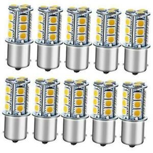 - Pack of 10-3000K 1156 BA15S 1141 1003 1073 7506 LED Bulbs Pack 10 Warm White