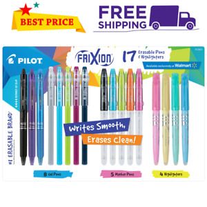 Pilot Frixion Erasable Pens, Markers and Highlighters Family Pack, 17 Count NEW
