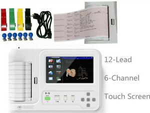Digital Electrocardiograph 6 channel 12 Leads ECG machine Touch screen CE FDA