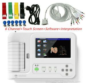 Electrocardiograph ECG Machine 6 Channel 12 Lead Digital Cardiology +PC Software