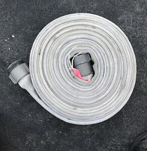 Fire Hose 50’ 2-1/2 Inch Aluminum Red Head Couplings 250 PSI  Used Condition