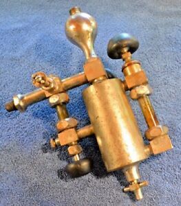 Antique Michigan 1 Pint Steam Engine Lubricator Nickel Plated Brass LOOK!