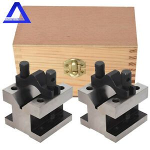 2-3/8 x 2-3/8 1-3/16 Capacity V-Block V blocks Clamp hardened Pair Set .0002&#034;