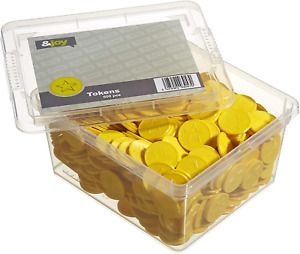 En-Joy Embossed Plastic Tokens - 500 Coins - 29 mm - Yellow Star