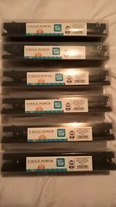 LOT OF 6 PEN GEAR - 3 HOLE PUNCH FULL METAL 12 SHEET CAPACITY