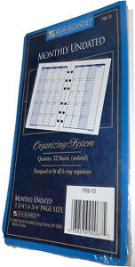 At-A-Glance Monthly Undated System 32 sheets, 6 ring ,P08-10 NEW 3 3/4 x 6 3/4