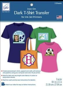 Dark T-Shirt Inkjet Transfers-8.5 in. x 11 in. 3-Pkg